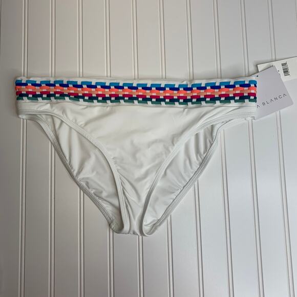 NWT La Blanca Rainbow Woven Waistband  Bikini  Bottom Sz 14 - Picture 3 of 6